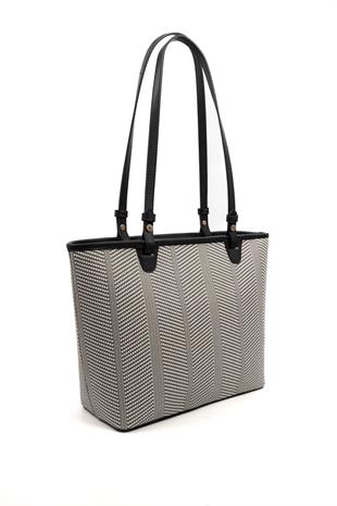 Silver & Polo Siyah Beyaz - Siyah SP1204 Kadın Omuz Çantası