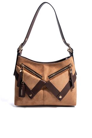 Silver & Polo SP1268 Kadın Omuz Çantası Süet Taba-Kahve