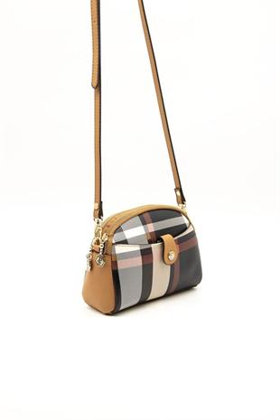 Silver & Polo SP1144 Kadın Çapraz Çanta Ekose Siyah-A.Taba