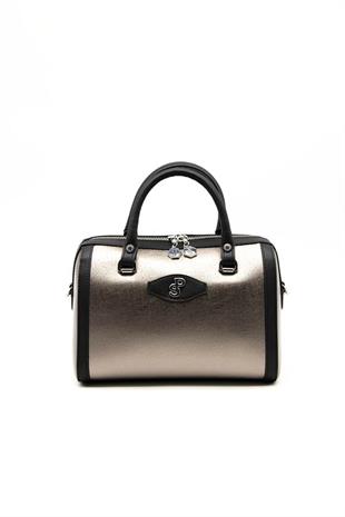 Silver & Polo SP1091 Kadın El Çantası Düz Platin-Siyah