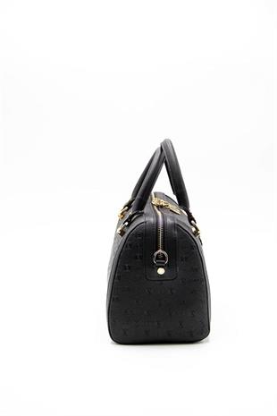 Silver & Polo SP1091 Kadın El Çantası Logolu Siyah-Siyah