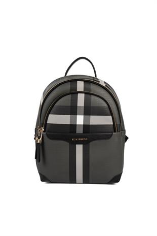 Silver & Polo SP1265 Kadın Sırt Çantası Ekose Siyah