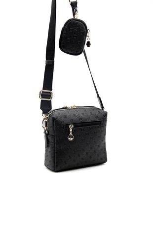 Silver & Polo SP1038 Kadın Çapraz Çanta Logolu Siyah