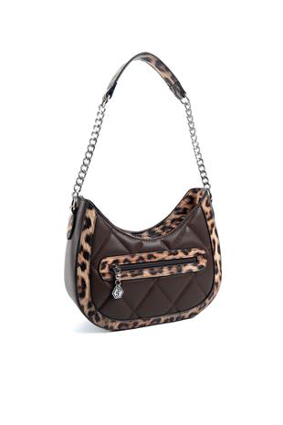 Silver & Polo Leopar Kahve SP1168 Kadın Omuz Çantası