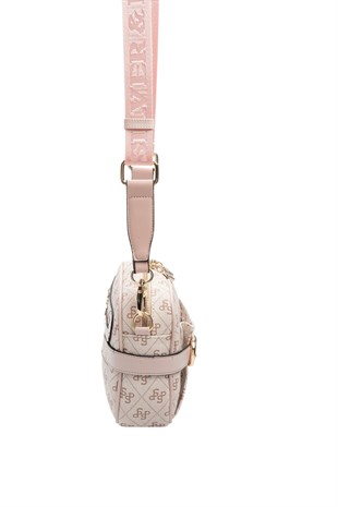 Silver Polo Pembe - Pudra Monogram Kadın Çapraz Çanta SP1256