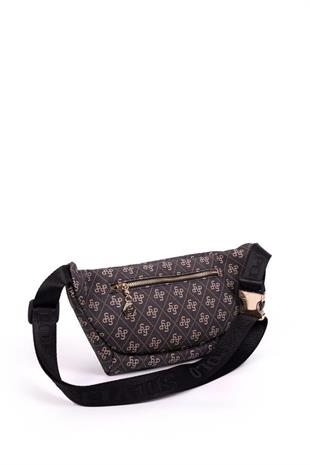 Silver & Polo SP1192 Kadın Bel Çantası Monogram Füme-Siyah