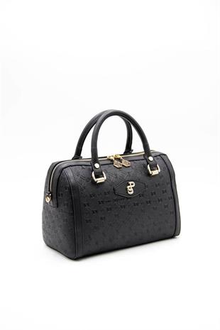 Silver & Polo SP1091 Kadın El Çantası Logolu Siyah-Siyah