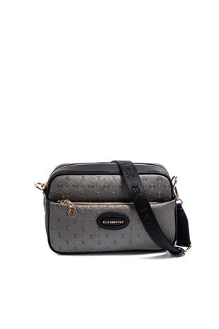 Silver & Polo SP1267 Kadın Çapraz Çanta Logolu Platin-Siyah