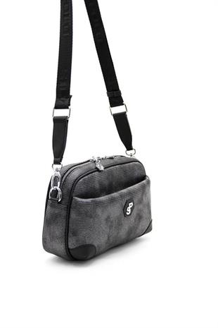 Silver & Polo SP1094 Kadın Çapraz Çanta Petek M.Gümüş-Siyah