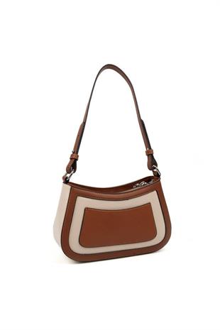 Silver & Polo SP1132 Kadın Çapraz Çanta Düz Bej-Taba