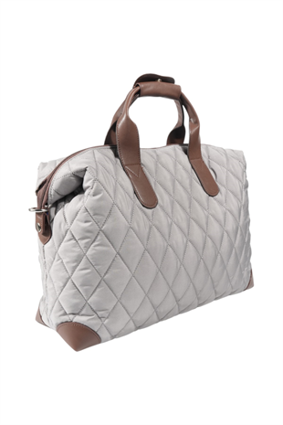 Silver & Polo SP1141 Kadın Seyahat Çantası Memory Gri-Kahve
