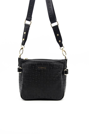 Silver & Polo SP884 Kadın Çapraz Çanta Logolu Siyah-Siyah