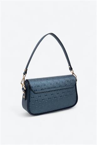 Silver & Polo SP1179 Kadın Omuz Çantası Logolu Lacivert-Lacivert