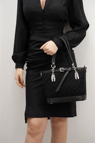 Silver Polo Siyah - Siyah Fashion Kadın El Çantası SP1155