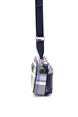 Silver & Polo SP1094 Kadın Çapraz Çanta Ekose Lacivert