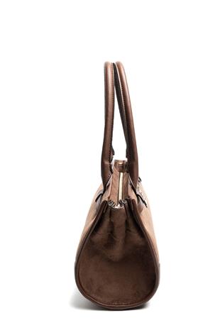 Silver & Polo SP1261 Kadın El Çantası Süet Kahve-Kahve