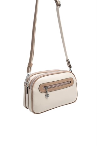Silver & Polo SP745 Kadın Çapraz Çanta Düz Bej-Latte