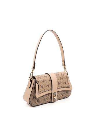 Silver Polo SP1177 Kadın Omuz Çantası Monogram Koyu Bej-Ten