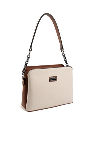 Silver & Polo Bej - Taba SP937 Kadın Omuz Çantası