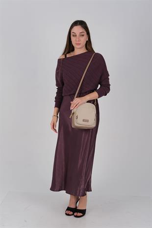 1220 Kadın Çapraz Çanta  Bej-Kum