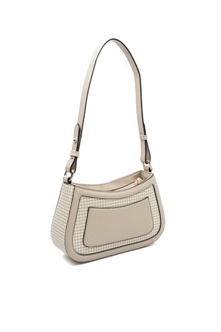 Silver & Polo SP1132 Kadın Çapraz Çanta King Desen Kum-Kum Beji