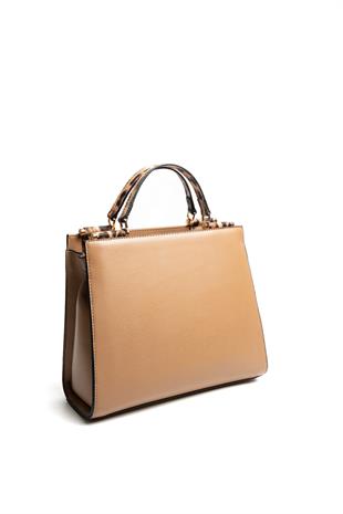 Silver & Polo SP1166 Kadın El Çantası Düz Vizon-Vizon-Leopar Taba