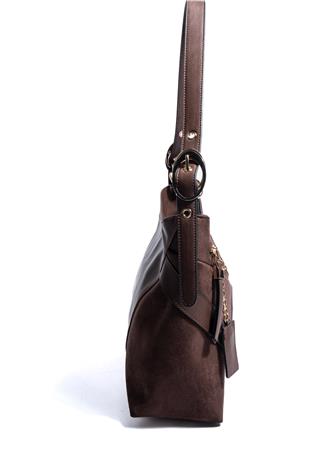 Silver & Polo SP1268 Kadın Omuz Çantası Süet Kahve-Kahve