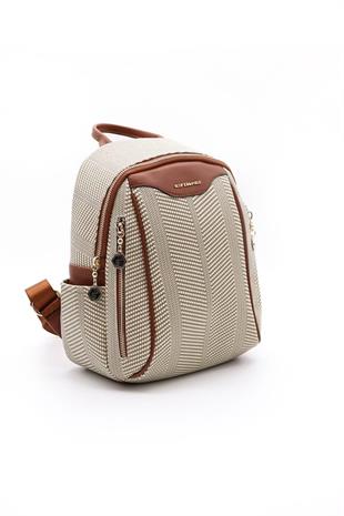 Silver & Polo SP906 Kadın Sırt Çantası Hasır Bej-Taba