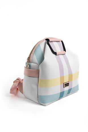 Silver & Polo SP771 Kadın Sırt Çantası Ekose Lila-Pembe