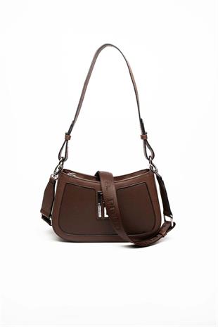 Silver & Polo SP1132 Kadın Çapraz Çanta Düz Kahve