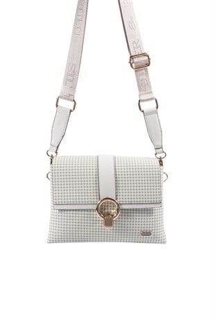 Silver & Polo SP1275 Kadın Çapraz Çanta King Desen Yeşil-Kemik