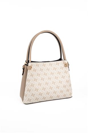 Silver & Polo SP1254 Kadın El Çantası Monogram Bej-Kum