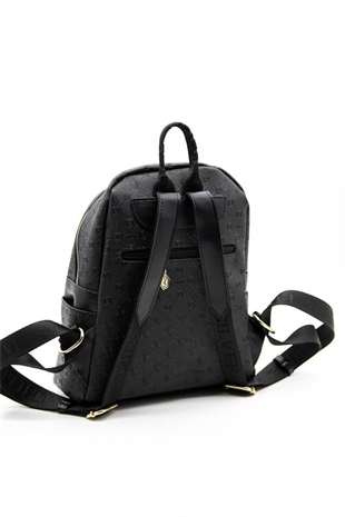 Silver & Polo SP926 Kadın Sırt Çantası Logolu Siyah-Siyah