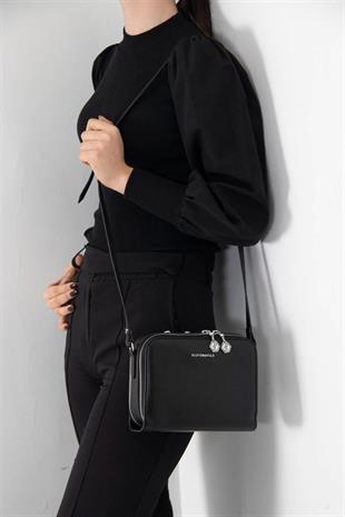 Silver & Polo SP888 Kadın Çapraz Çanta Düz Siyah