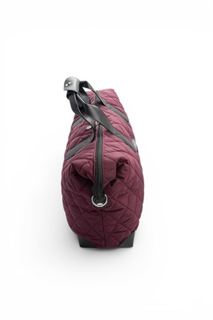 Silver Polo Bordo - Siyah Memory Kadın Seyahat Çantası SP1141