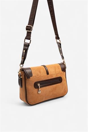 Silver & Polo SP1182 Kadın Çapraz Çanta Süet Taba-Kahve