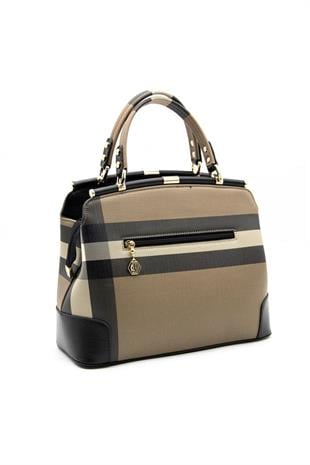Silver & Polo SP706 Kadın El Çantası Ekose Kahve-Siyah