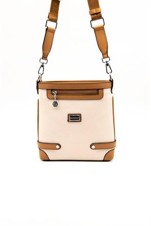 Silver & Polo SP1120 Kadın Çapraz Çanta Petek Bej-A.Taba