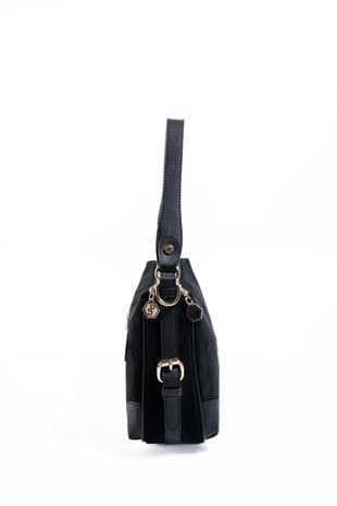 Silver & Polo SP1269 Kadın Omuz Çantası Süet Siyah-Siyah