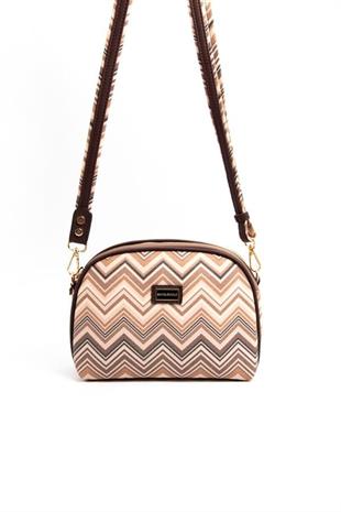 Silver & Polo SP765 Kadın Çapraz Çanta Ekose Nut-Kahve