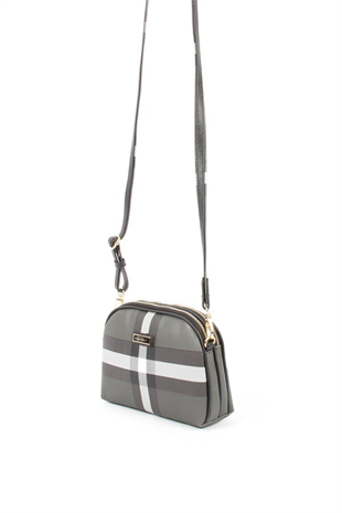 Silver & Polo SP765 Kadın Çapraz Çanta Ekose Siyah