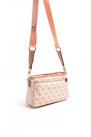 Silver & Polo SP1184 Kadın Çapraz Çanta Monogram Pembe-Somon