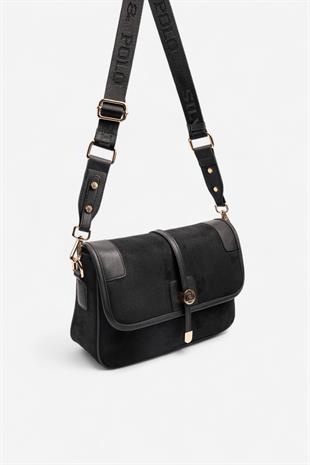 Silver & Polo SP1182 Kadın Çapraz Çanta Süet Siyah