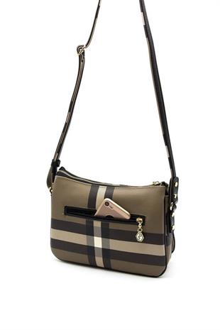 Silver & Polo SP818 Kadın Çapraz Çanta Ekose Kahve-Siyah