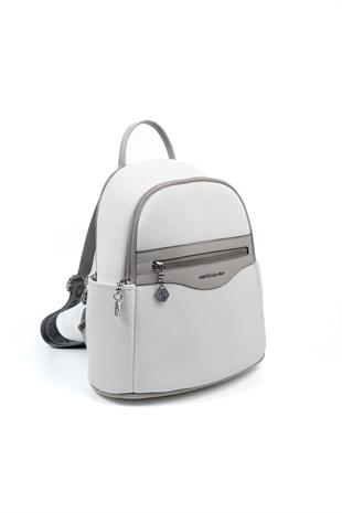 Silver & Polo Beyaz - A.gri SP1161 Kadın Sırt Çantası