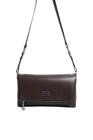 Silver & Polo SP1278 Kadın Çapraz Çanta Düz Kahve-Kahve