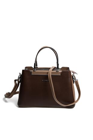 Silver & Polo SP913 Kadın El Çantası Düz Kahve-Vizon