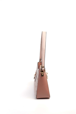 Silver Polo SP1102 Kadın Omuz Çantası Monogram Pembe-Somon-Pembe
