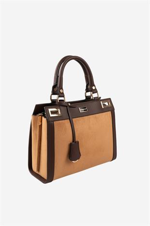 Silver & Polo SP1174 Kadın El Çantası Süet Taba-Kahve