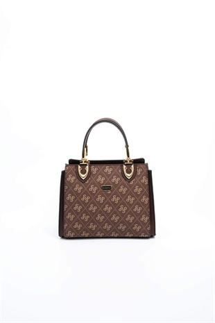 Silver & Polo SP1133 Kadın El Çantası Monogram Kahve